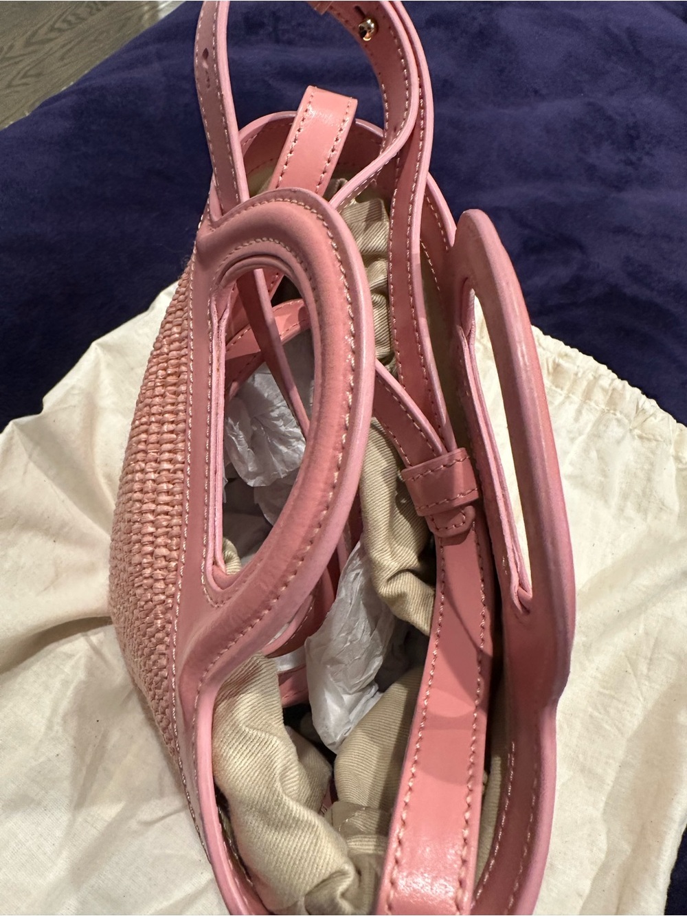 Marni Pink Woven Bucket Tote with Leather Trim - Picture 14 of 15